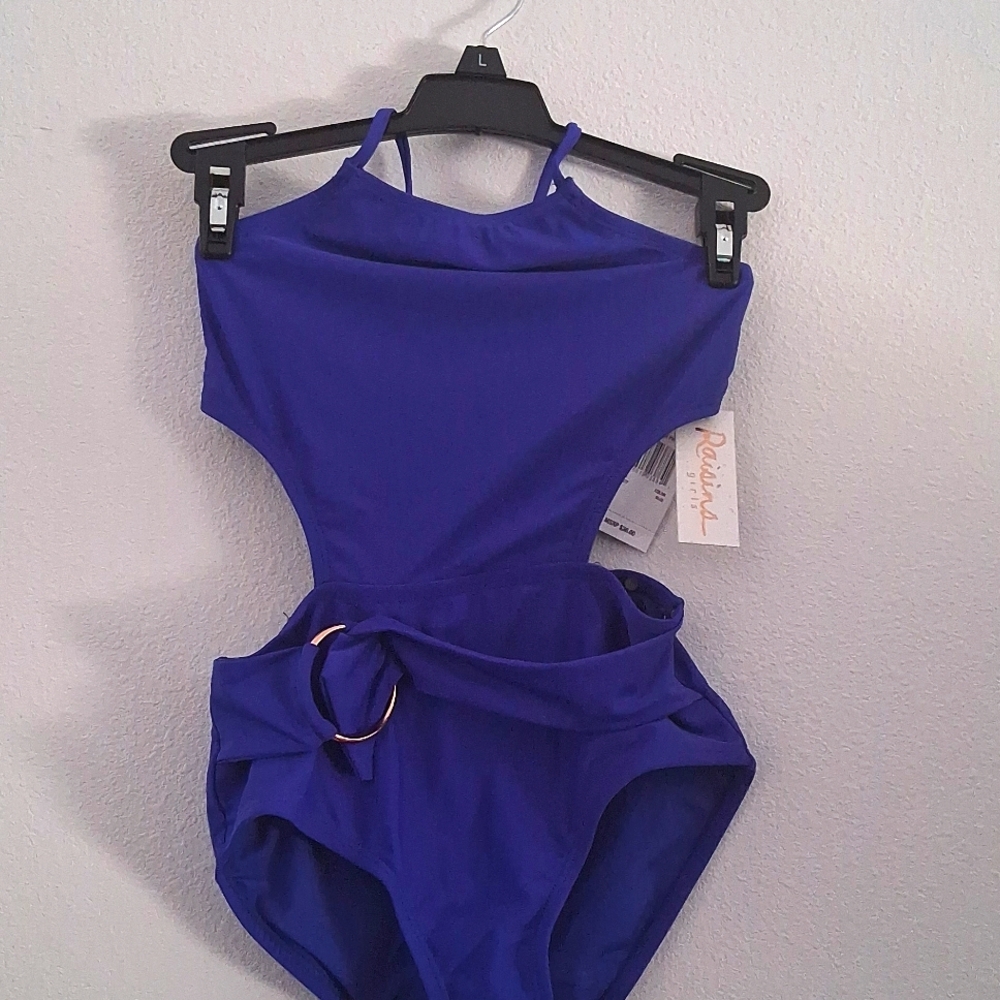 Bwnt Royal BLUE RAISINS Girls 1 Pc size 8